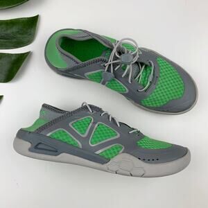 Simms Current Water Shoes Green Grey Bungee Lace Women's 6.5